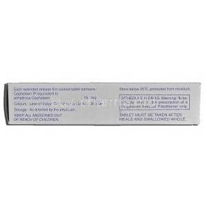 Sporidex-AF 750, Generic Keflex, Cephalexin Extended Release, 750 mg, Box description