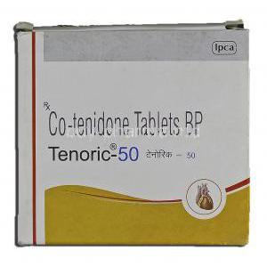 Tenoric-50, Generic Tenoretic, Atenolol, 50mg, Chlorthalidone, 12point5 mg, Box