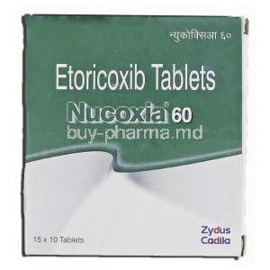 Nucoxia 60, Generic Arcoxia, Etoricoxib, 60 mg, Box