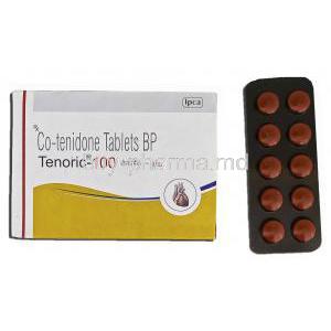 Tenoric-100, Generic Tenoretic, Atenolol, 100mg, Chlorthalidone, 25mg, Tablet