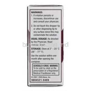 Vigamox, Moxifloxacin Hydrochloride Ophthalmic, 5 ml, Box instruction