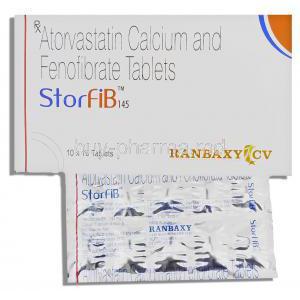 Storfib, Generic  Lipitor F, Atorvastatin/ Fenofibrate 10 Mg/ 160 Mg Tablet (Ranbaxy)