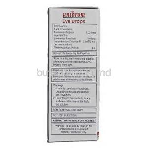 Unibrom Eye Drops, Generic Xibrom, Bromfenac Ophthalmic, Box description