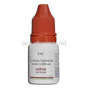 Unibrom Eye Drops, Generic Xibrom, Bromfenac Ophthalmic, Bottle