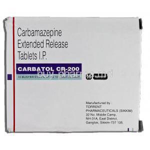 Carbatol CR-200, Generic Tegretol, Carbamazepine Extended Release, 200mg, Box