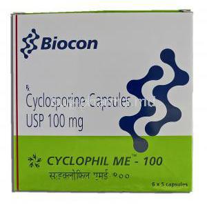 Cyclophil Me - 100, Generic Sandimmune, Cyclosporine, 100mg, Box