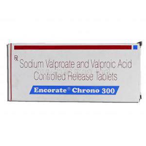 Encorate Chrono, Generic Depakote Epilim, Sodium Valproate and Valproic Acid, 300mg, Box