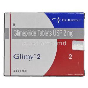 Glimy-2, Generic Amaryl, Glimepiride, 2mg, Tablet, Box