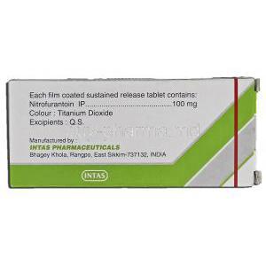 Uribid, Generic Macrobid, Nitrofurantoin Sustained Release, 100 mg, Box description