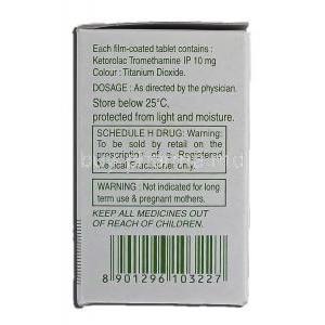Ketanov, Generic Toradol, Ketorolac Tromethamine, 10 mg, Box description