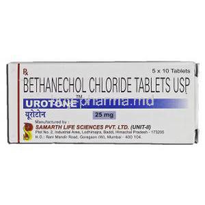 Urotone, Generic Myotonine, Bethanechol Chloride, 25 mg, Box