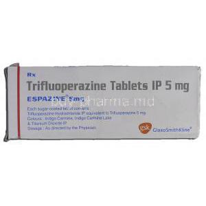 Espazine, Generic Stelazine, Trifluoperazine, 5 mg, Box
