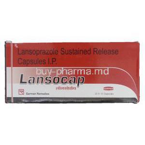 Lansocap, Generic Prevacid, Lansoprazole Sustained Release, 30 mg, Box