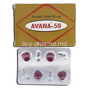 Avana-50,  Avanafil, 50 mg, Tablet