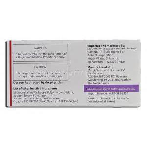 Janumet, Sitagliptin 50mg, Metformin 1000mg, Box description