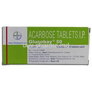 Glucobay 50, Acarbose, 50 mg, Box