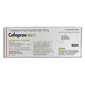 Cefoprox, Generic Vantin (DT), Cefpodoxime, 100mg, Box description