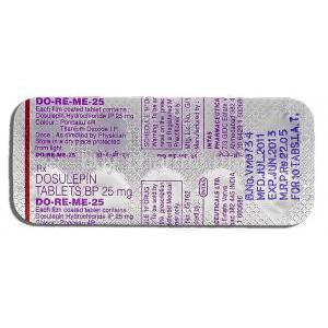 Do Re Me, Dosulepin, 25mg, Strip description