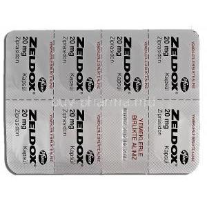 Zeldox, Ziprasidon, 20mg, Strip description