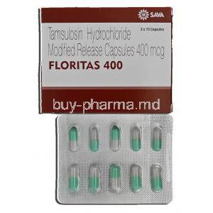 Floritas 400, Generic Flomax, Tamsulosin Hydrochloride, Modified Release, 400 mcg, Capsule