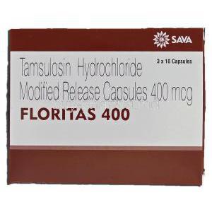 Floritas 400, Generic Flomax, Tamsulosin Hydrochloride, Modified Release, 400 mcg, Box
