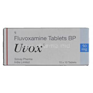 Uvox, Generic Luvox, Fluvoxamine Maleate, 50mg, Box