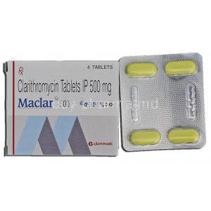 Maclar 500, Generic Biaxin, Clanthromycin, 500mg, Tablet