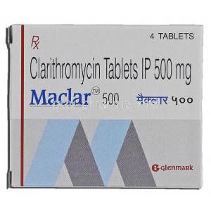 Maclar 500, Generic Biaxin, Clanthromycin, 500mg, Box