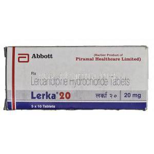 Lerka 20, Lercanidipine Hyrochloride, 20mg, Box