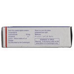Lerka 20, Lercanidipine Hyrochloride, 20mg, Box description