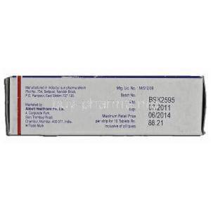 Lerka 20, Lercanidipine Hyrochloride, 20mg, Abbott Healthcare manufacturer