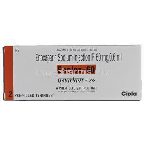 Enclex-60, Generic Lovenox, Enoxaparin Sodium, 60mg  0.6ml, Box