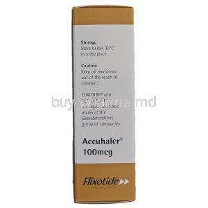 Flixotide, Accuhaler, 100mcg, Box description