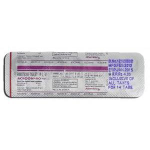 Acicon 40, Famotidine, 40mg, Strip description