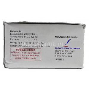 Aldactone 100, Spironolactone, 100mg, Box description