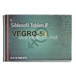 Vegro-50, Sildenafil Citrate 50mg Box