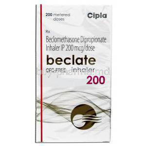 Beclate,  Beclometasone Dipropionate 200 Mcg 200 Md Inhaler (Cipla)