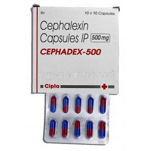 Cephadex, Cephalexin 500mg Box and Strip