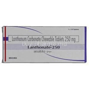 Lanthonate, Lanthanum Carbonate 250mg Box