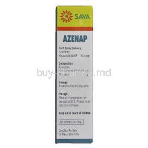 Azenap, Azelastine Hydrochloride, 10ml, Nasal spray, Box description