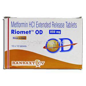 Riomet OD, Metformin ER, 850mg, Tablet, Box