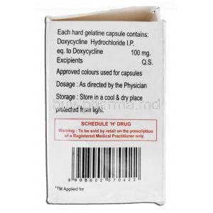 Shidox, Doxycycline HCL, 100mg, Box Description