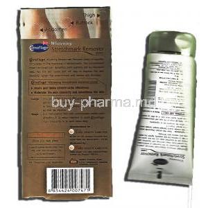 Camoflage Whitening Strechmark Remover Cream, Box description