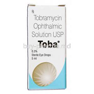 Toba, Generic Tobrex,  Tobramycin Ophthalmic Solution 0.3%  5 Ml Eye Drop (Sun)