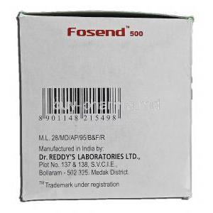 Fosend 500, Lanthanum Carbonate Chewable, 500mg, Dr Reddy's Laboratories Manufacturer