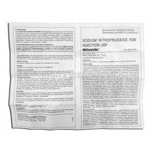 Nitoside, Generic Nitropress, Sodium Nitroprusside, 50 mg Information Sheet (1)