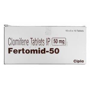 Fertomid-50,Generic Clomid or Serophene,Clomifene,50mg Box