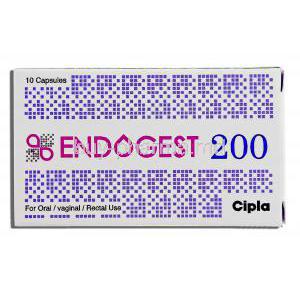 Endogest, Generic Prometrium,  Micronised Natural Progesterone 200 Mg Soft Gelatin (Cipla) Box