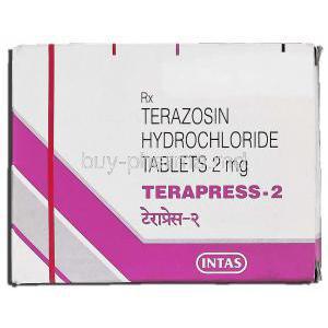 Terapress 2, Generic Hytrin, Terazosin 2mg Box