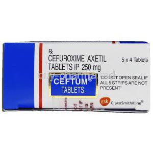 Ceftum, Cefuroxime Axetil 250mg, Box top view